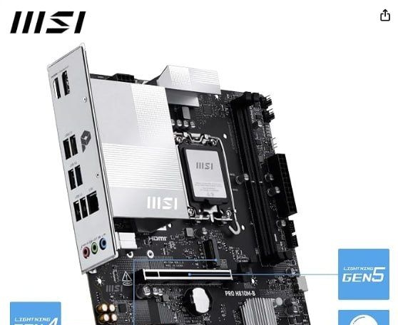 Amazon  Amazon - MSI Placa-mãe PRO H810M-B- Suporta processadores Intel Core Ultra Série 2, LGA 1851 - DDR5