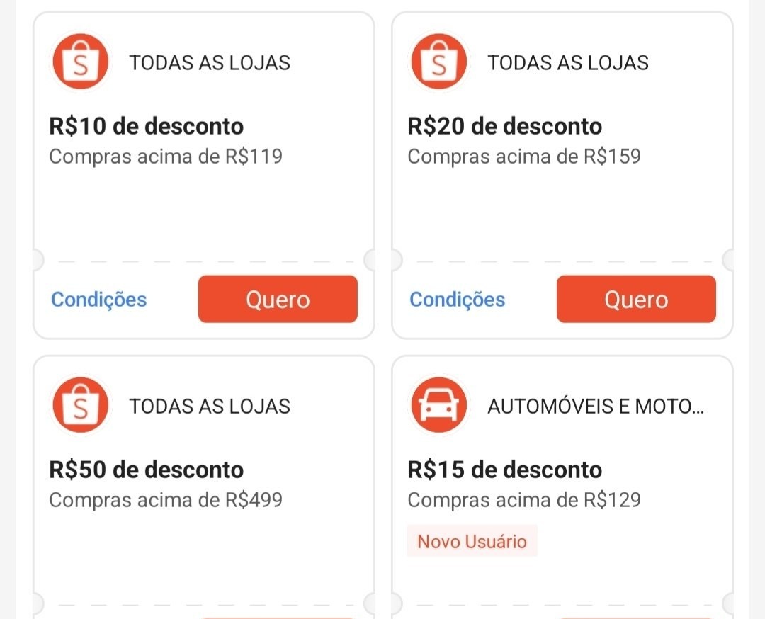Novo Cupom Shopee