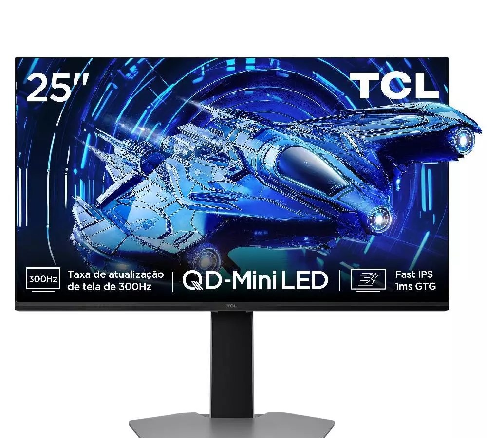 Monitor Gamer TCL 25 QLED Mini LED 300Hz Full HD G64 1ms GtG Freesync HDR 600 nits 25G64