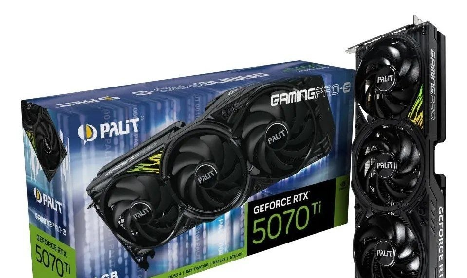 RTX 5070 TI 16GB Placa de Video Palit GeForce RTX5070 Ti 16GB GamingPro-S GDDR7 256bits - NE7507T019T2-GB2031U
