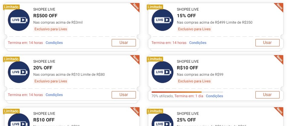 APP Novos Cupons Shopee LIVE