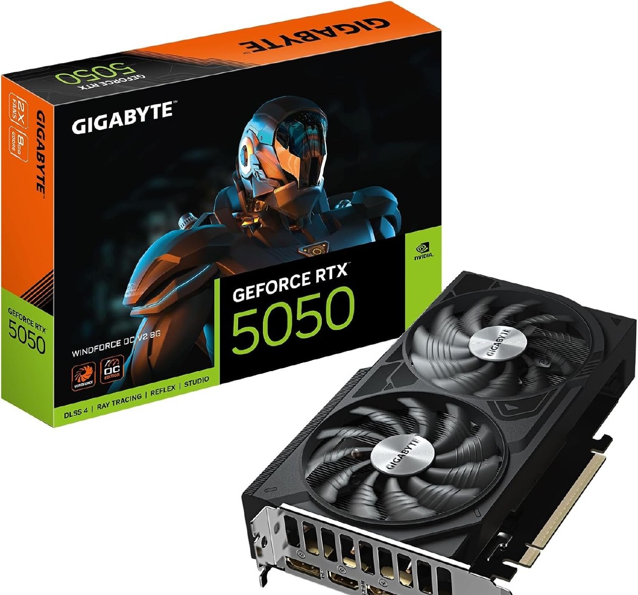 RTX 5050 Placa de Vídeo Gigabyte RTX5050 WINDFORCE OC 8G NVIDIA GeForce, 8GB GDDR6