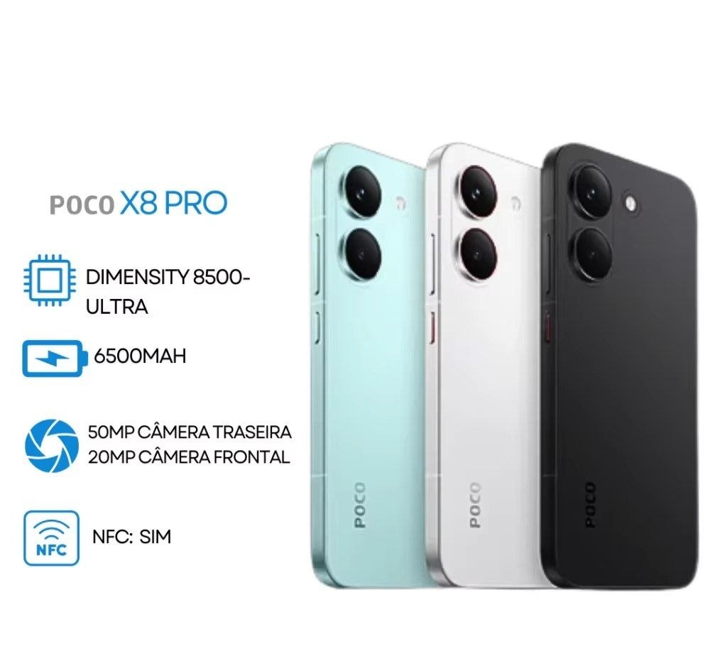 Celular Xiaomi Poco x8 Pro 8gb Ram 256gb Rom Dual Sim 6.59 Amoled Dimensity 8500 Ultra Green