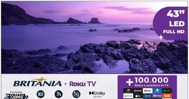 Smart TV 43 Britânia B43KRA Full HD Roku TV
