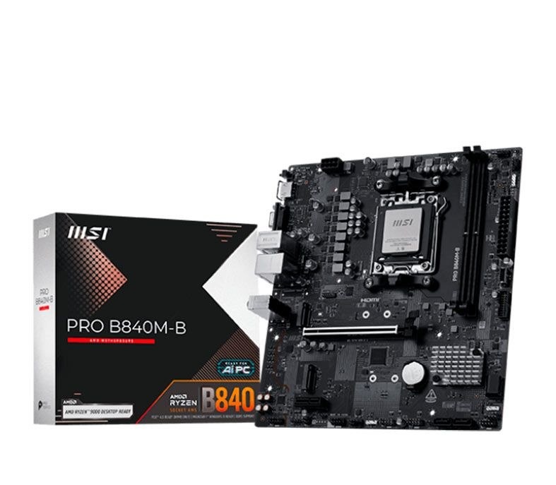Placa Mãe MSI Pro B840M-B, DDR5, Socket AMD AM5, M-ATX, Chipset AMD B840, PRO-B840M-B