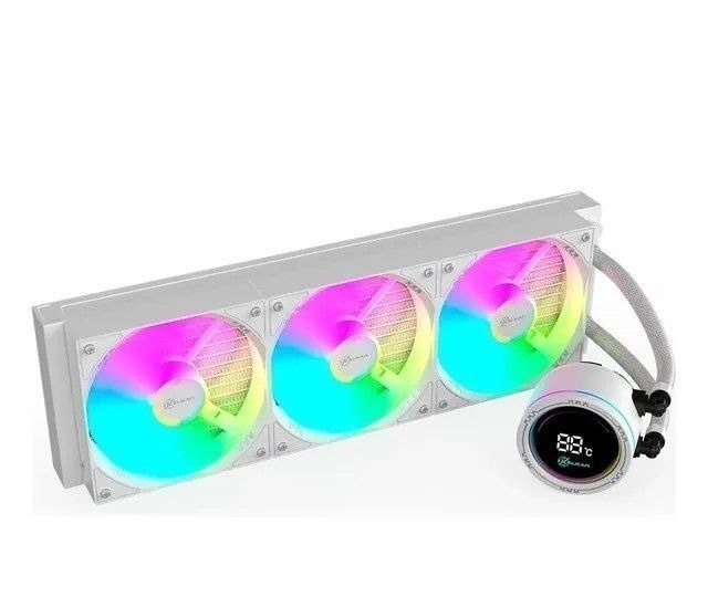 Water Cooler Gamer Kalkan Alpha 360 Argb Com Display Branco White 360mm