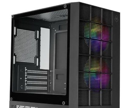 Shopee  Pichau - Gabinete Gamer Mancer Grimore, Mini-Tower, Lateral de Vidro, 2 Fans Rainbow, Preto, MCR-GRM-BK