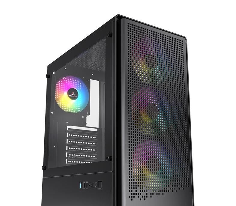 Shopee  Pichau - Gabinete Gamer Acegeek Qube Mesh, Mid-Tower, Lateral de Vidro, Preto, AG-QUBE-BK