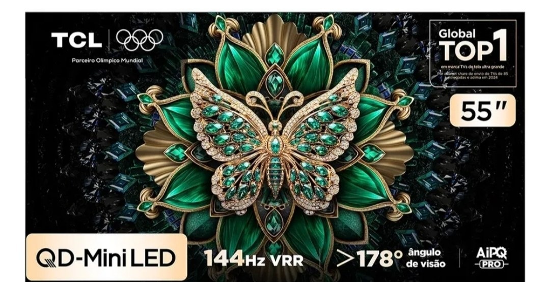 Smart TV 55 TCL 4K UHD MiniLED 55C6K 120Hz Google TV AiPQ Google Assistente 4 HDMI 2 USB 55 C6K