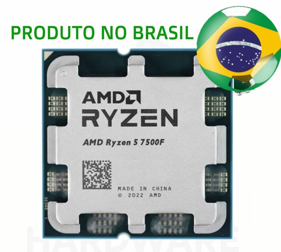 Processador AMD Ryzen 5 7500F, 5.0GHz Max Turbo, Cache 38MB, AM5