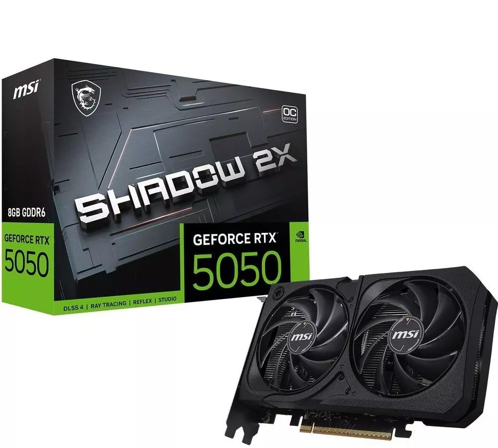 RTX 5050 Placa de Vídeo NVIDIA GeForce MSI RTX5050 8GB Shadow 2X OC GDRR6 128 Bits - 912-V538