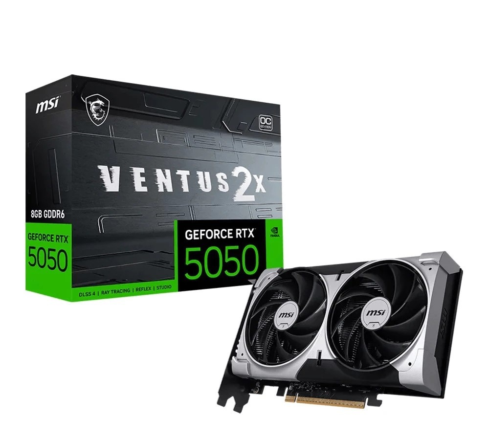 RTX 5050 Placa de Vídeo MSI RTX 5050 Ventus 2X OC 8GB GDDR6 128 Bits