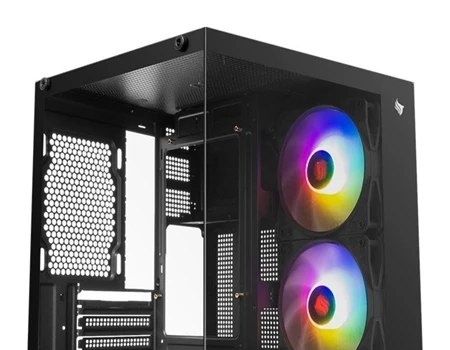 Gabinete Gamer Aquário Pichau Atom X, Mini-Tower, Lateral de Vidro, Com 2 Fans, Preto, PG-ATOMX-BK