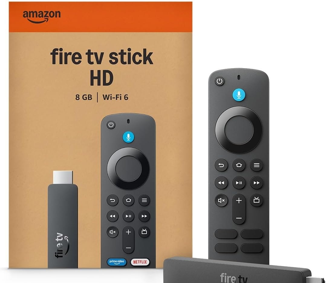 Amazon Fire TV Stick HD modelo mais recente, Controle Remoto por Voz com Alexa, alimentado pela TV, com configuração simples e Acesso Antecipado à Alexa