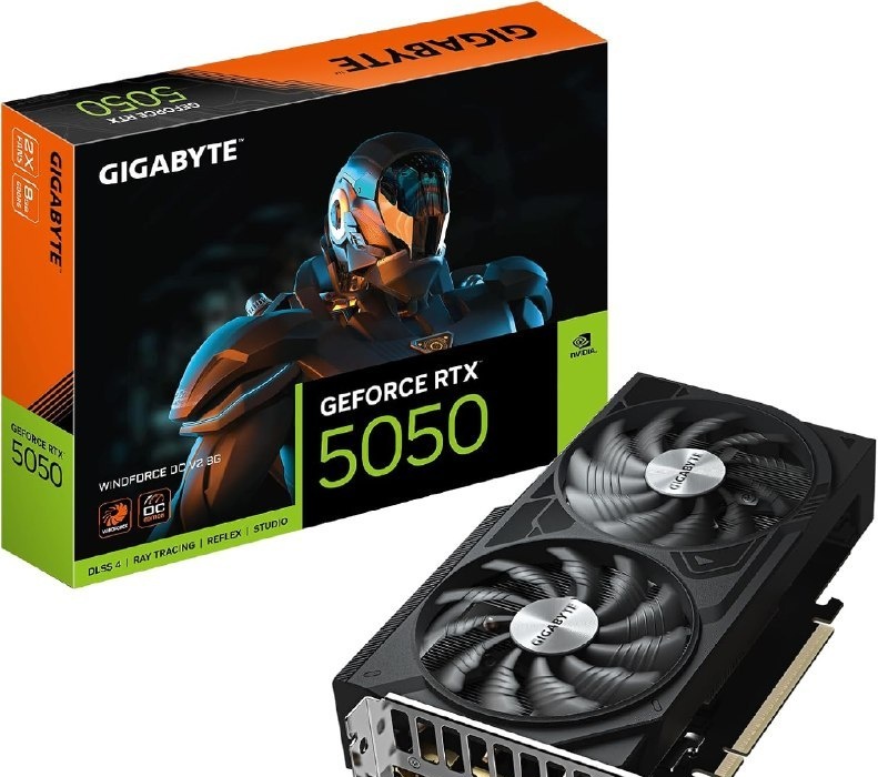 RTX 5050 Placa de Vídeo Gigabyte RTX5050 WINDFORCE OC 8G NVIDIA GeForce, 8GB GDDR6