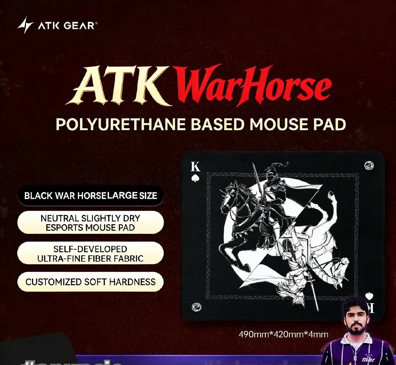 Mouse Pad Original ATK Warhorse 490x420 Black