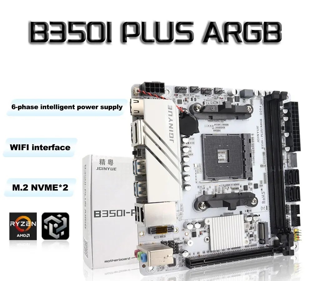Aliexpress - Placa-mãe  JGINYUE AMD B350I AM4 mini ITX  DDR4 B350i B350
