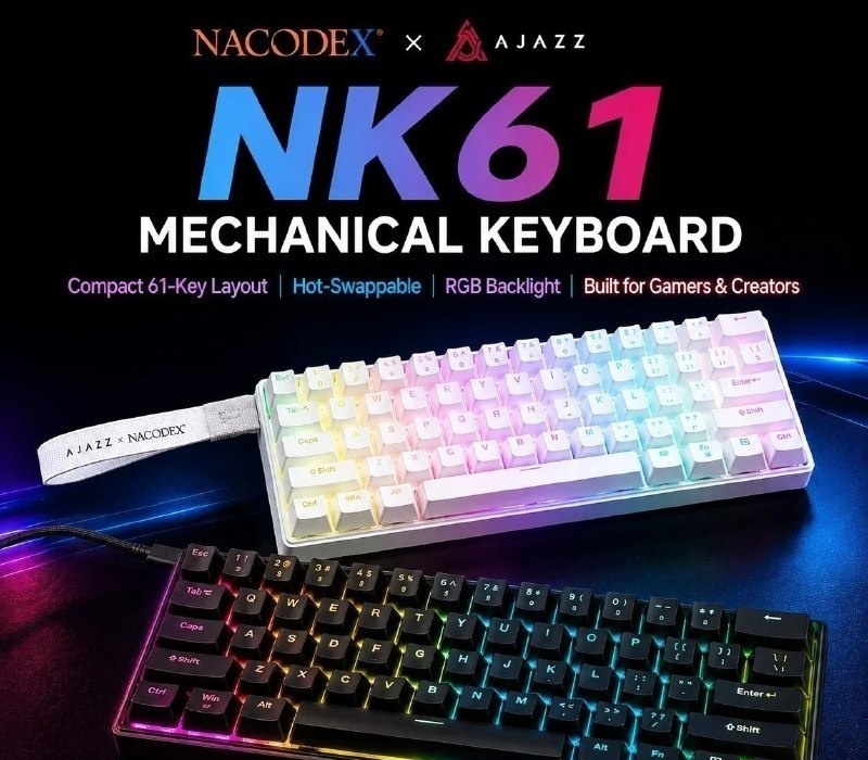 Teclado Mecânico Ajazz X Nacodex NK61, Switch Red, mecanico gamer nk 61