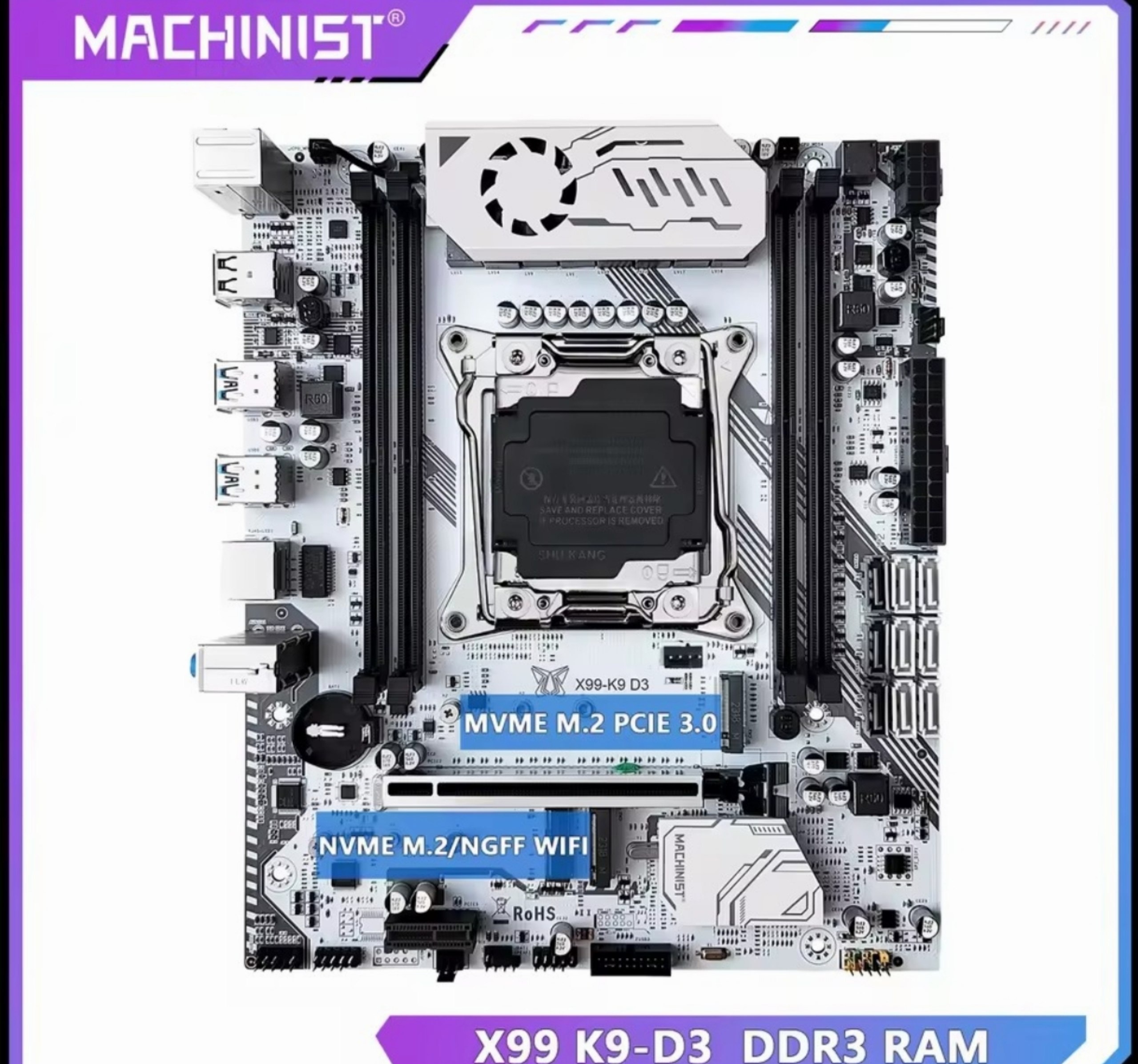 MACHINIST X99 K9 D3 DDR3, Chipset C612, Quad Channel, Matx.
