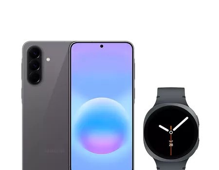 Galaxy A57 5G 128GB - Cinza  Galaxy Watch8 BT 44mm - Grafite