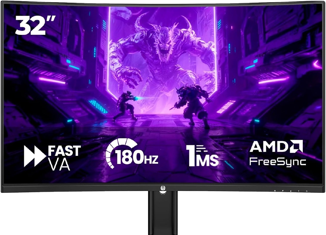 Monitor Gamer Curvo Haiz 32 LM32GM VA Full HD 180Hz 1ms FreeSync HDR10 HDMI DisplayPort Curvatura R1500