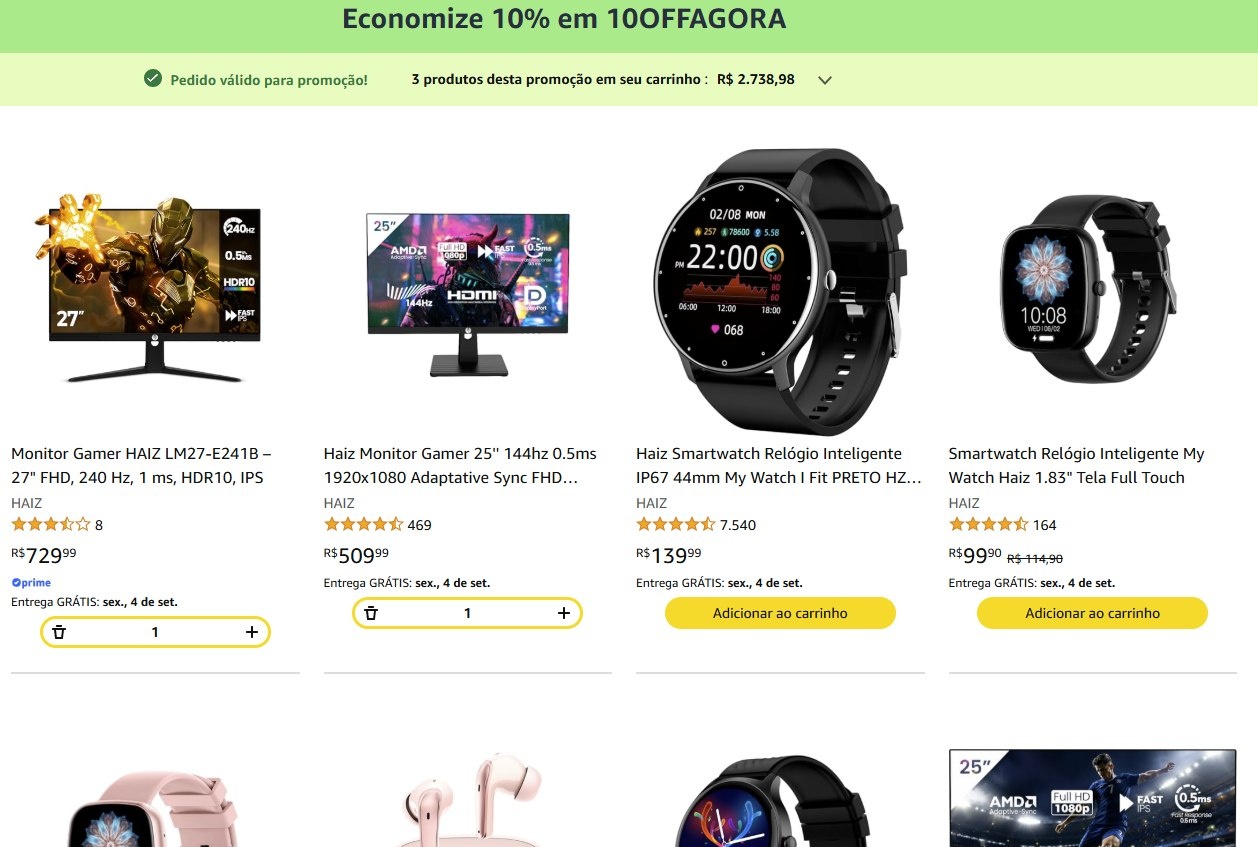 Novo Cupom Amazon em Produtos Selecionados