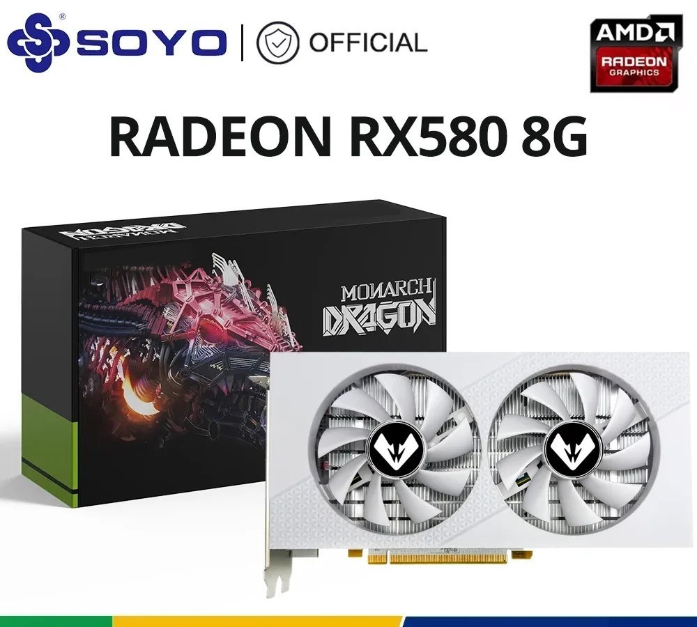 RX 580 Soyo 8GB Placa De Vídeo AMD Radeon rx580 usada