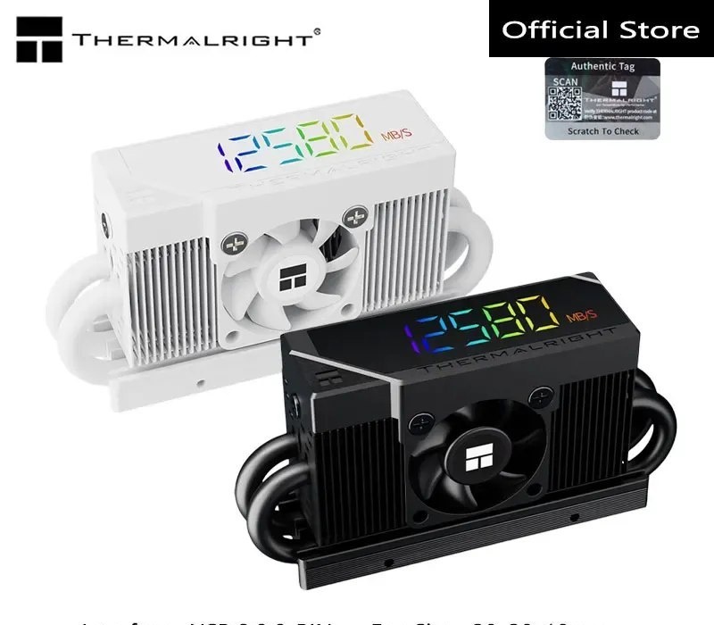 HR10 Dissipador SSD NVME Thermalright HR-10 2280 PRO Display Digital RGB preto branco HR 10com ventilador de controle de temperatura