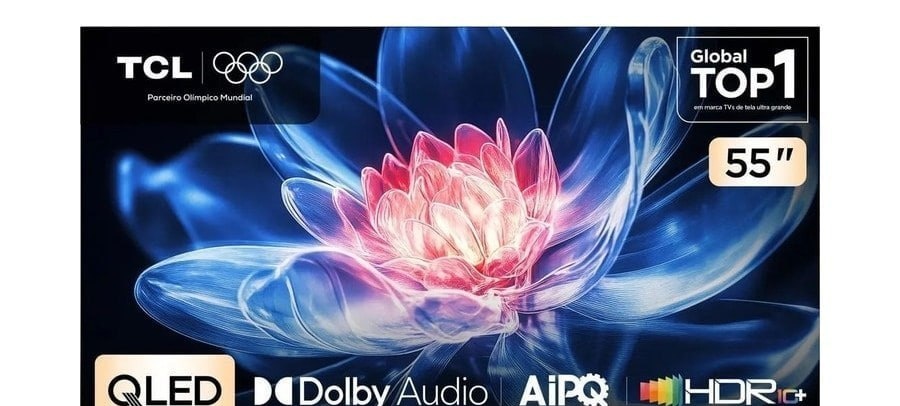 Smart Tv Tcl 55 Polegadas Qled 4K T6c WiFi Bluetooth Google Tv Tela Hva e Hdr10 55T6c