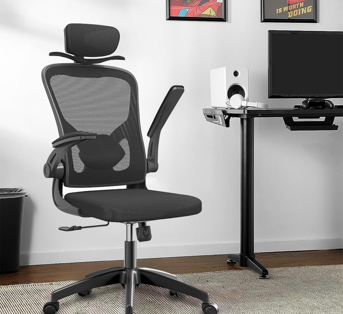 Cadeira de escritório ergonômica com estofado de mesh Cabide