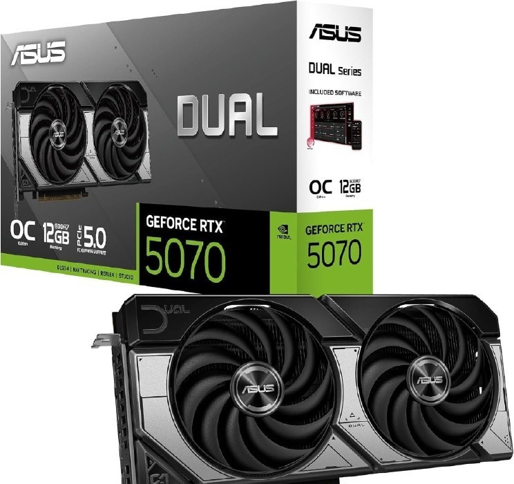 RTX5070 ASUS Dual GeForce RTX 5070 12 GB GDDR7 OC Edition - placa gráfica