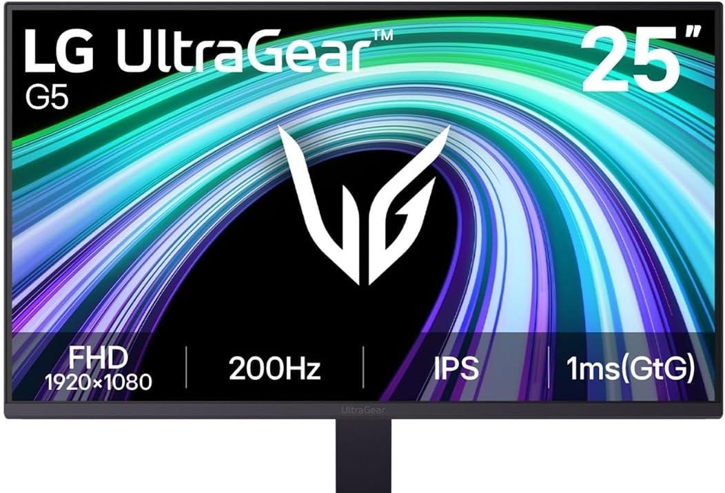 Monitor LG UltraGear -Tela IPS de 25, 200Hz, 1ms GtG, NVIDIA G-SYNC e AMD FreeSync Premium, HDR10, sRGB 99, Preto - 25G523B