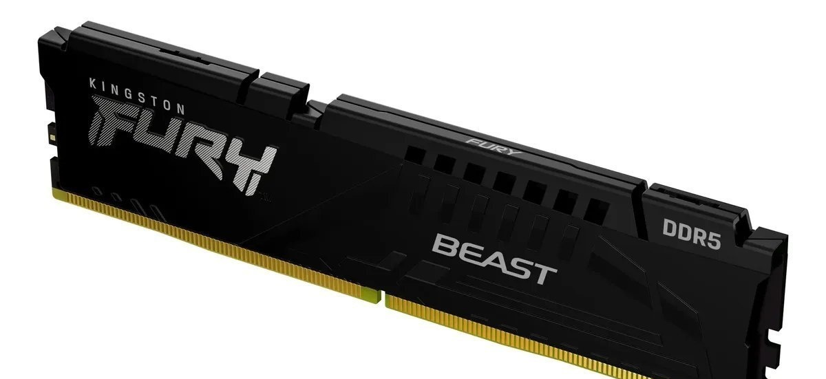 Memória Kingston Fury Beast, 16GB, 4800MHz, DDR5, CL38, Preto - KF548C38BB-16