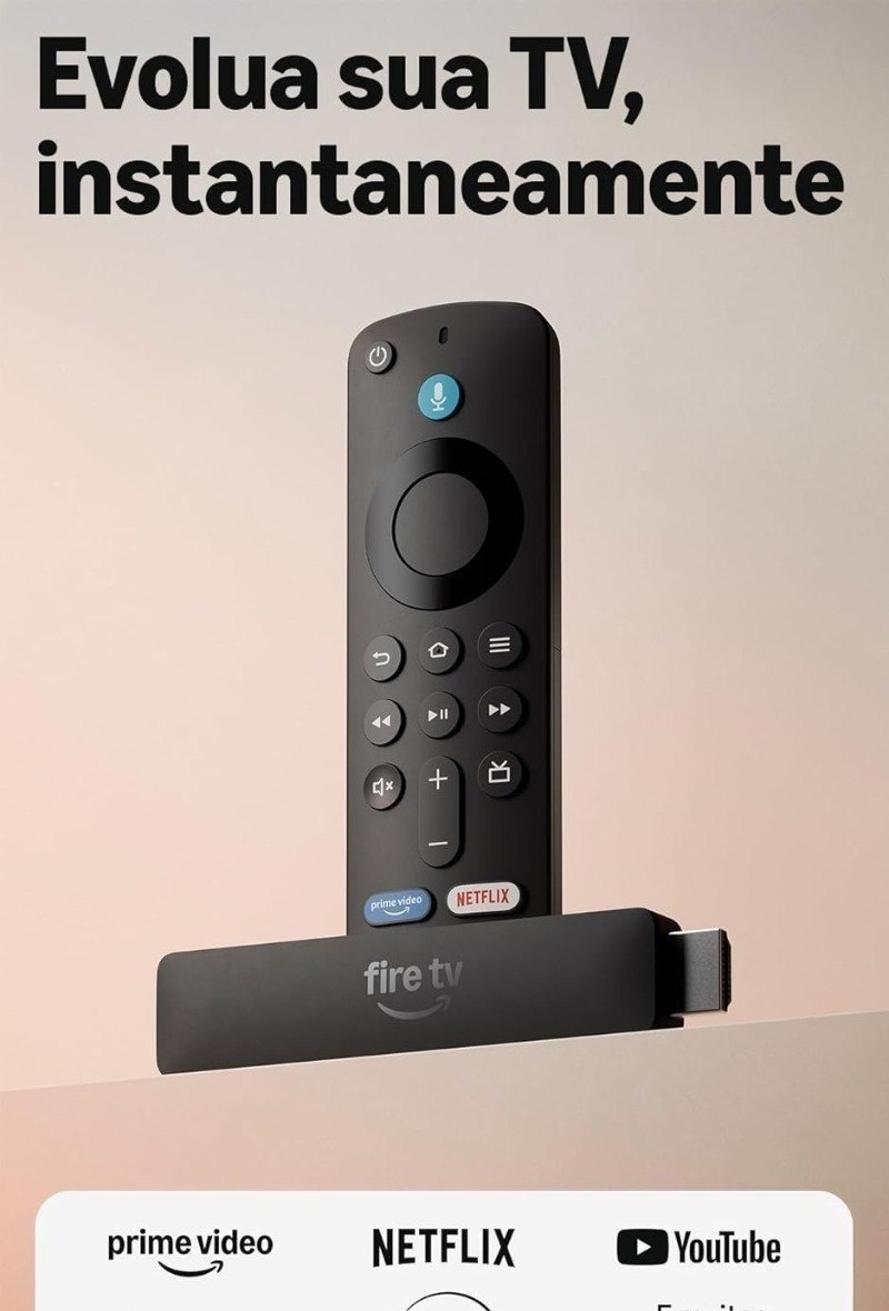 Amazon Fire Tv Stick Hd modelo mais recente, Controle Remoto por Voz com Alexa