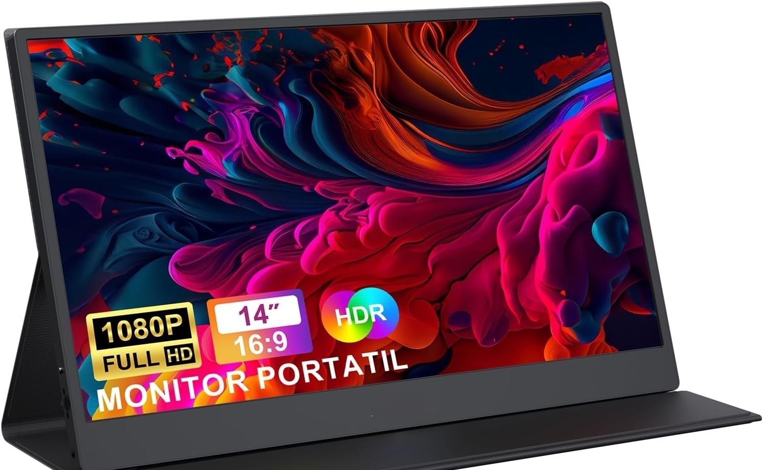 Bettdow Monitor Portatil 14, FHD 1080P Monitor Portátil Conectado Com USB C DuplaHDMI, IPS Extensor De Tela para Notebook com VESA e Funda Inteligente magnético, Plug and Play