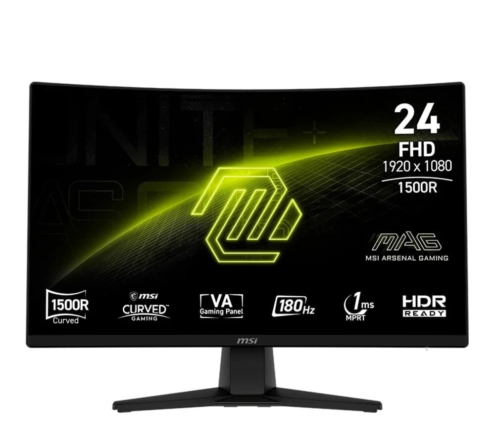 Monitor Gamer Curvo MSI 24, FHD, 180Hz, VA, Preto - MAG242C