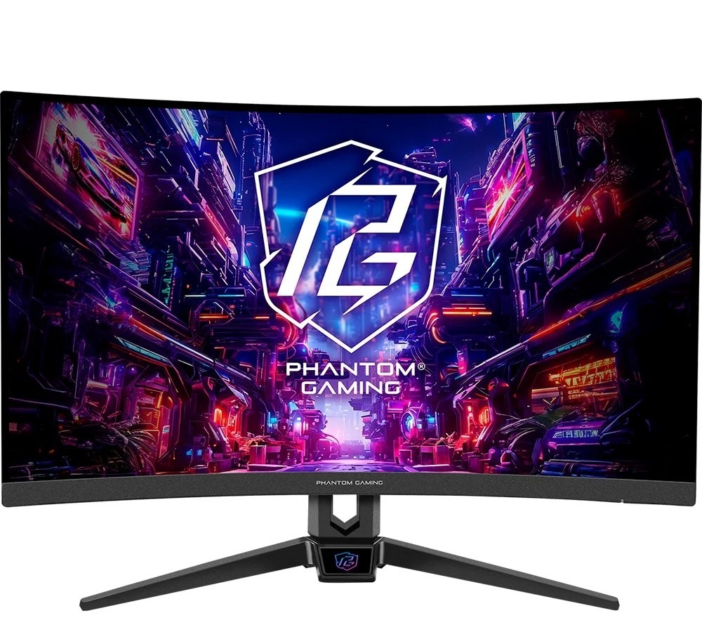 Monitor Gamer Curvo ASRock Phantom 27, FHD, 280Hz, 1ms, VA, FreeSync Premium, DisplayPort e HDMI, Preto - PG27FRS1A