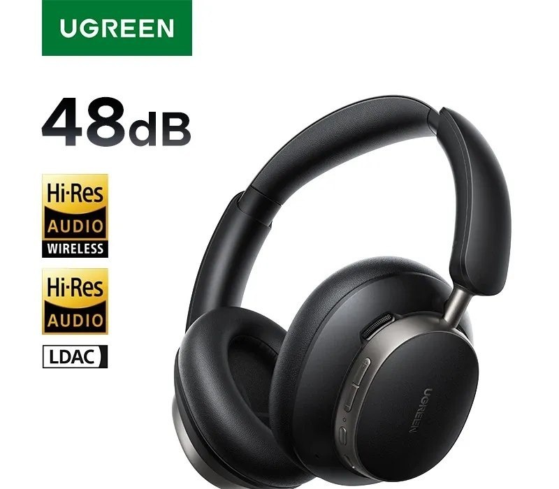 Headphone UGREEN Studio Pro 48dB ANC Fones de ouvido sem fio Bluetooth Cancelamento de ruído ativo Hi-Res LDAC 120h Playtime