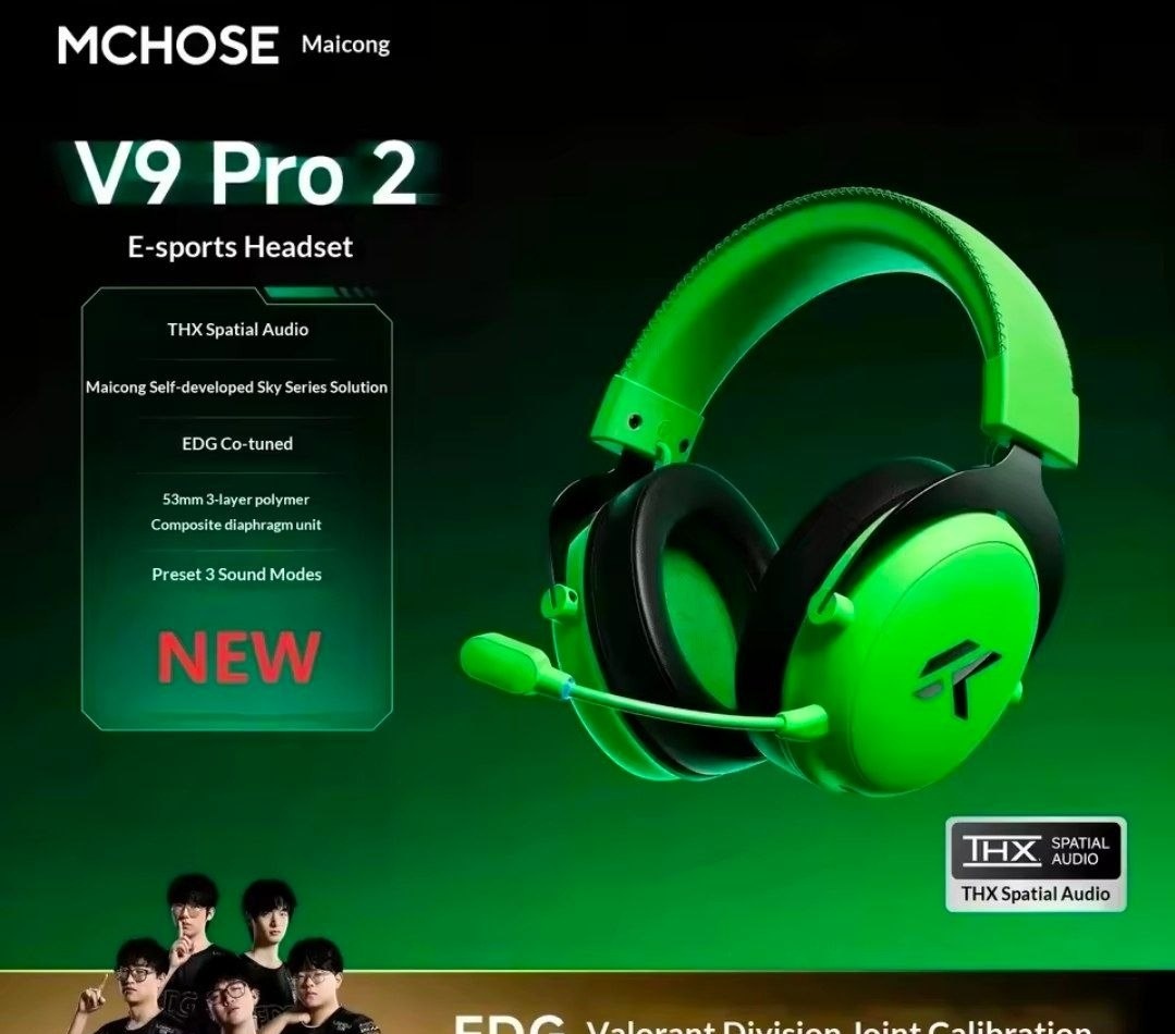 Mchose V9 PRO v1 e v2 Headset Sem Fio, Drivers 53mm, 2000mAh