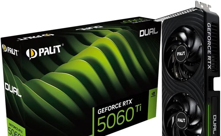 Placa De Video Palit RTX 5060 Ti Dual Nvidia Geforce 8GB Gddr7 128Bit Fp4 E Dlss 4 Ray Tracing Ne7506T019P1 Gb2062D