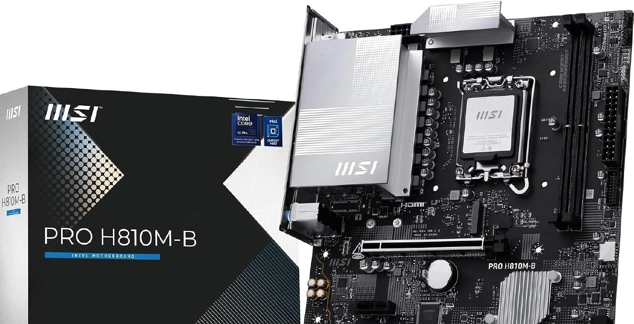 MSI Placa-mãe PRO H810M-B, mATX - Suporta processadores Intel Core Ultra Série 2, LGA 1851 - DDR5 Memory Boost 6400 MTs MAX, PCIe 5.0 x16, M.2 Gen4, LAN 2.5G