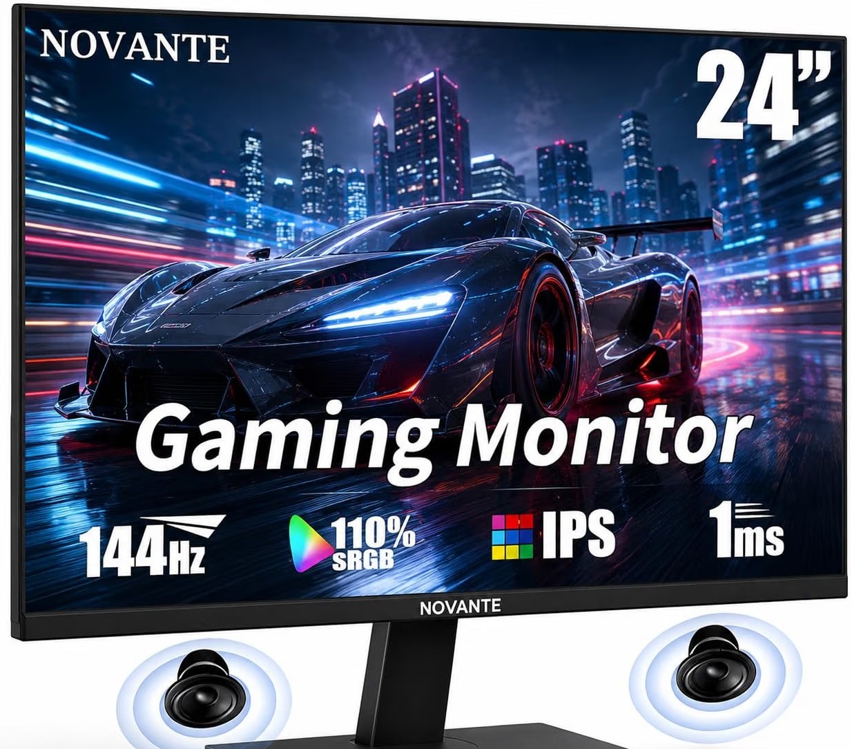 Monitor Gamer ips 24 Polegadas, Full HD, 144Hz, 1ms,sRGB 99, 150cdm², Alto-falantes embutidos,Entradas HDMIDisplayPort3.5mm,110-220V, Preto