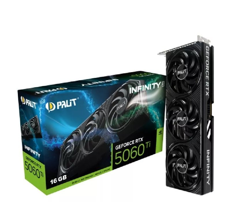 RTX 5060 TI 16GB Placa de Video GeForce NVIDIA PALIT RTX5060TI 16GB INFINITY 3 GDDR7 NE7506TS19T1-GB2061S