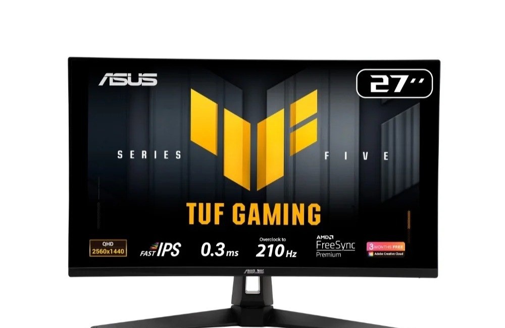 Monitor Gamer ASUS TUF 27, QHD, 210Hz, 0.3ms, Fast IPS, G-Sync Comp, FreeSync Premium, HDR10, Som Integrado - VG27AQ5A