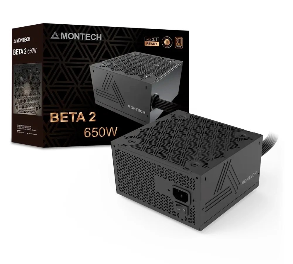 Fonte Montech Beta 2, 650W, 80 PLUS, Preto - BETA2650W atx 3.1