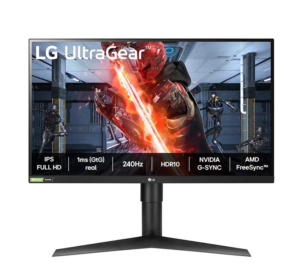 Monitor Gamer LG UltraGear 27, FHD, 240Hz, 1ms, IPS, FreeSync Premium, G-Sync, HDR10, Altura Ajustável - 27GN750-B.AWZ