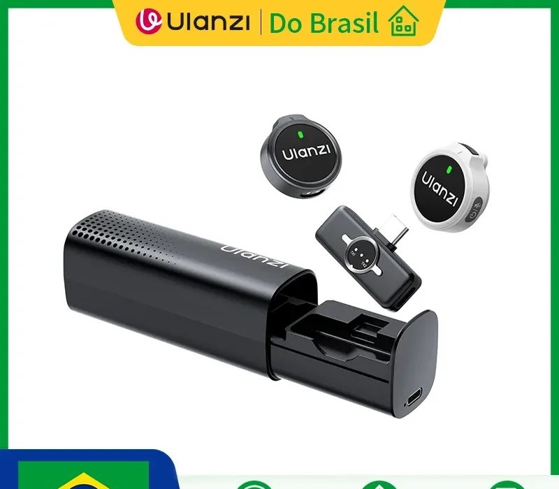 Aliexpress - Microfone de lapela Ulanzi A21 Gravação dupla Transmissão de 100M Cancelamento de ruído