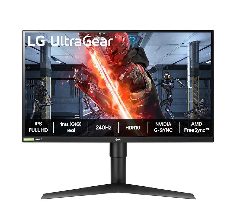 Monitor Gamer LG UltraGear 27, FHD, 240Hz, 1ms, IPS, FreeSync Premium, G-Sync, HDR10, Altura Ajustável - 27GN750-B.AWZ