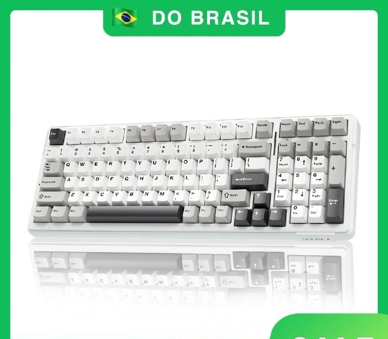 Teclado Mecânico AULA F99 90, Bluetooth 5.02.4G Sem FioCom Fio, mecanico Gamer 99 Teclas, 8000mAH 2x4000mAh, RGB