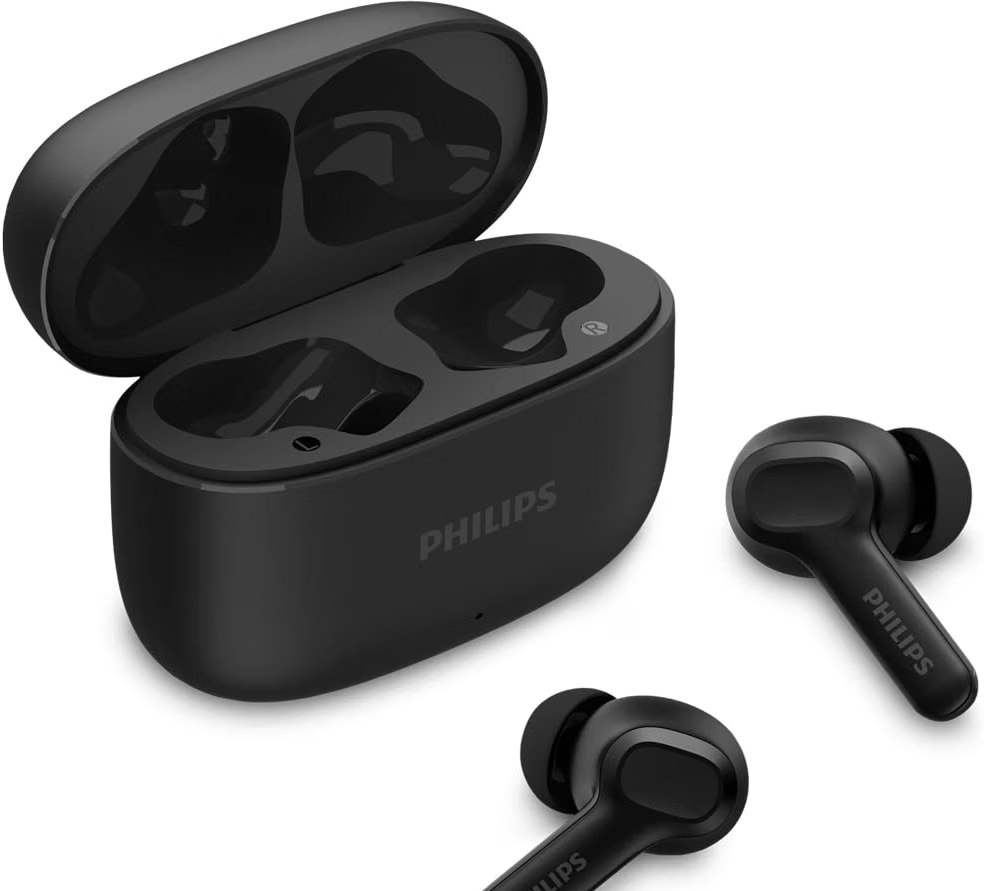 PHILIPS, Fone de Ouvido Sem Fio TWS, TAT1109BK00, Bluetooth, Com Microfone, Até 24 horas de bateria, Preto